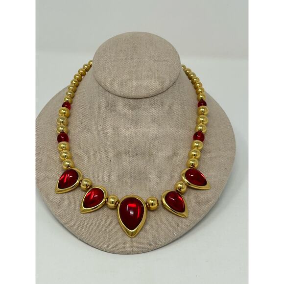 Vintage Napier Red Ruby Lucite Jewels of India Moghul - Picture 5 of 13